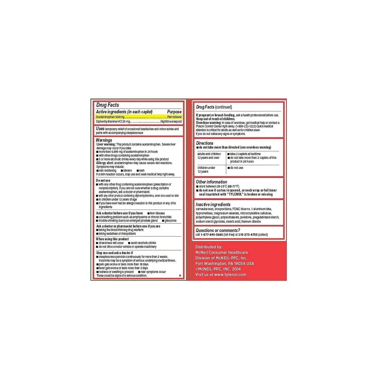 Tylenol PM Caplets - 225 ct. bottle TylenolBuy Supplements Australia