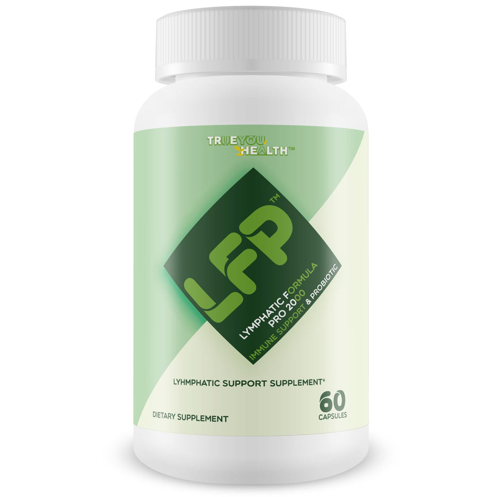 Supplement bottle labeled 'True You Health LFP' on a white background