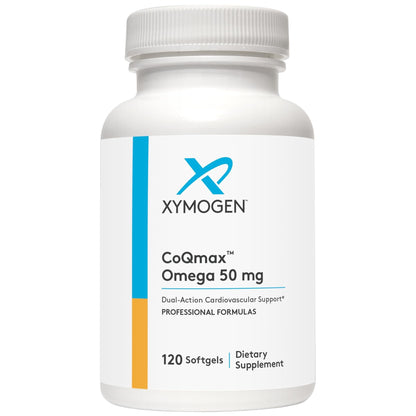 XYMOGEN CoQmax Omega 50 mg - Dual-Action Heart Health Support - CoQ10 Plus Fish Oil Omega-3 - MaxSimil Monoglyceride EPA DHA - Enhanced Absorption - 120 Softgels XYMOGEN buy supplements Au