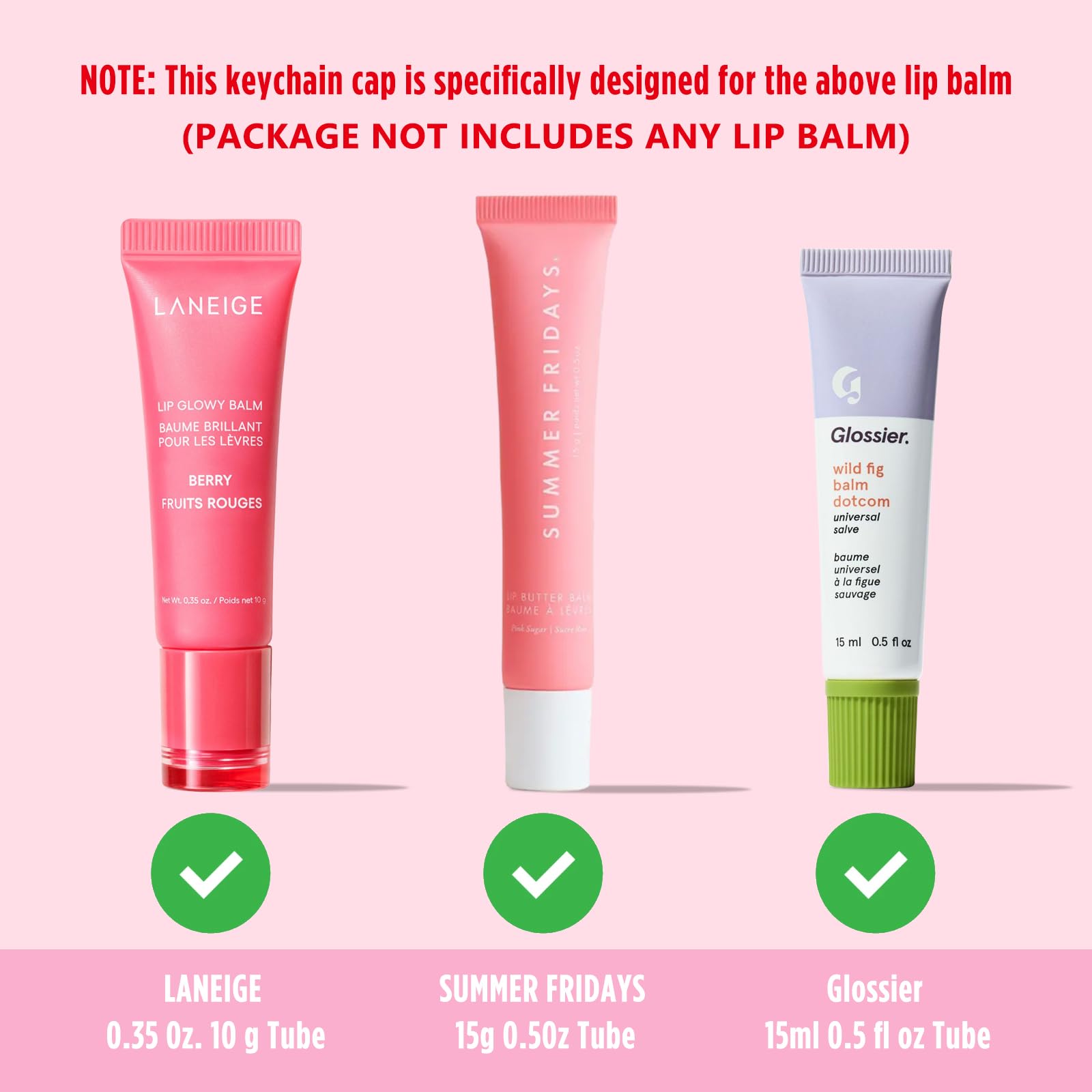 Lip Balm Keychain Cap for Laneige, Summer Friday and Glossier, Lip Balm Holder for Lanyard or Bag, Lip Gloss Keychain for Women,Replacement Cap with Stopper Prevent Spills CupoitaBuy Supplements Australia