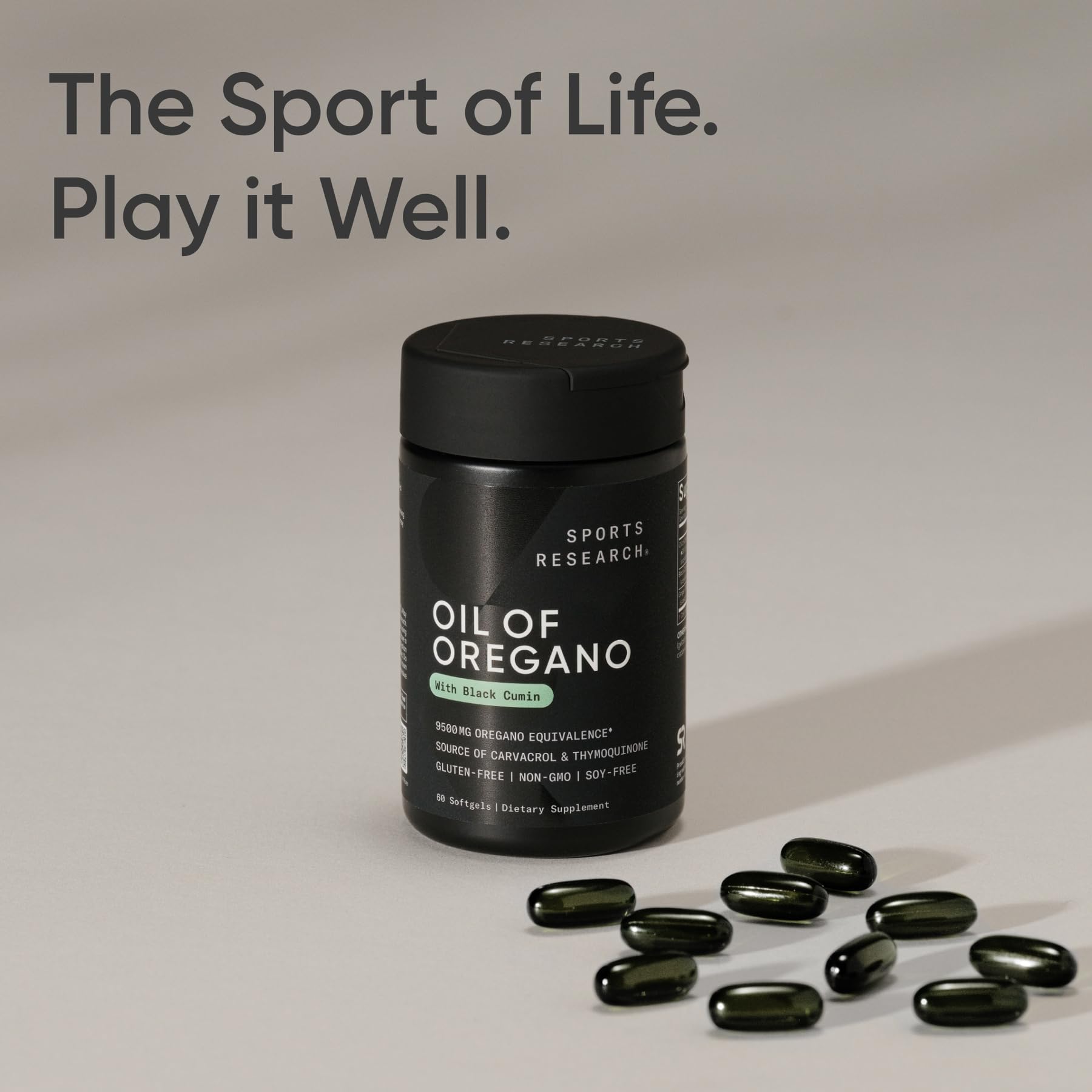 Sports Research® Oil of Oregano 9500mg w/Black Seed Oil & Coconut MCT Oil - Antioxidant Combination Supplement Rich in Thymoquinone & Carvacrol - Gluten Free · Non-GMO - 60 Softgels Sports Research buy supplements Au