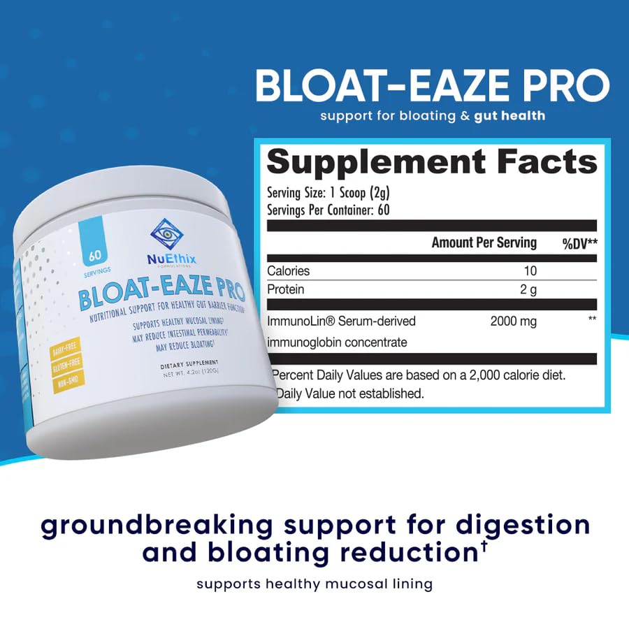 NuEthix Formulations Bloat Eaze Pro Support for Gut Barrier Function Dietary Supplement, 60 Servings NuEthix FormulationsBuy Supplements Australia