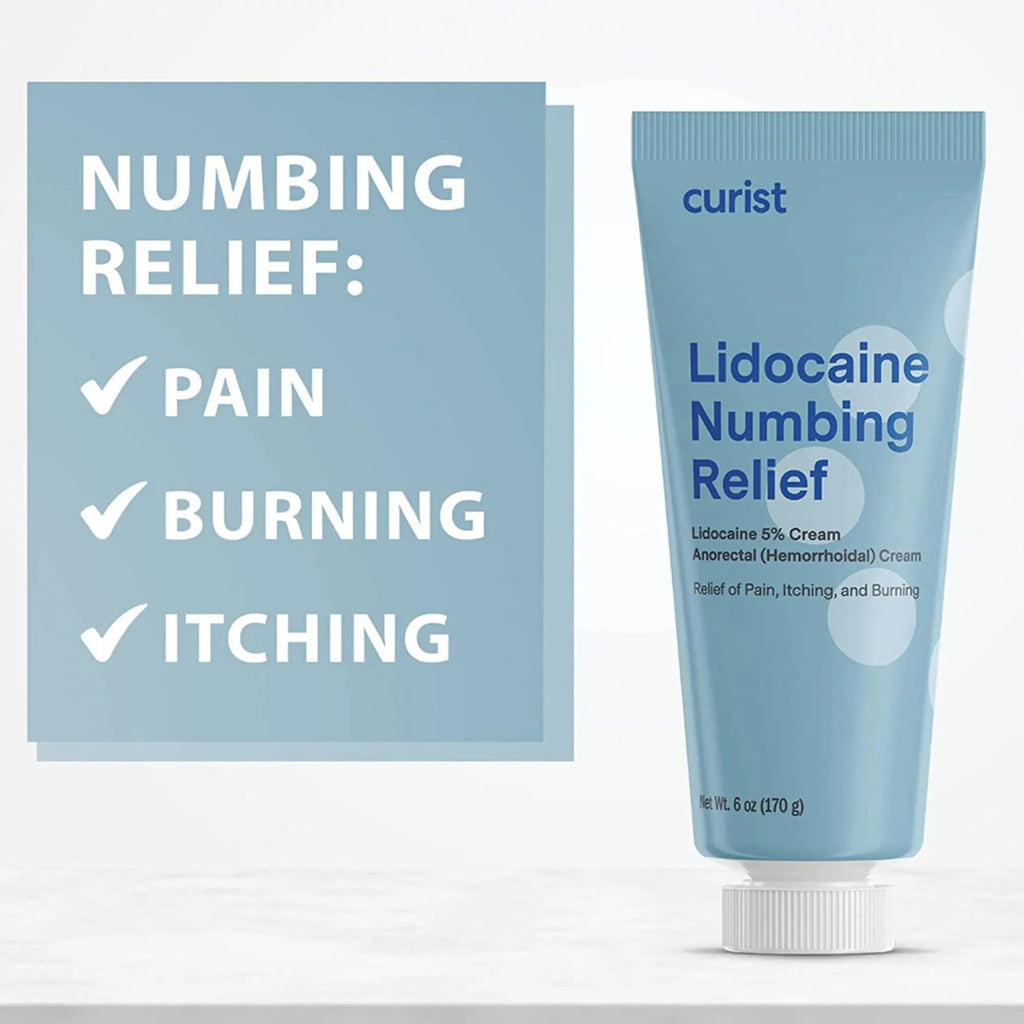 Curist 5% Lidocaine Cream Maximum OTC Strength Topical Pain Relief OTC - 12 oz (Pack of 2) XL Tube 5 Percent Lidocaine Numbing Cream to Numb Effectively (2 Pack - 6 oz Tube) CuristBuy Supplements Australia