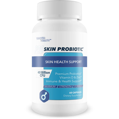 Pro Skin Probiotic - Skin Health Supporting Probiotic with Immune Support - Promote Healthy Skin Microbiome from Inside Out - Health Starts in the Gut - Support Reduced Breakouts, Redness, & Puffiness