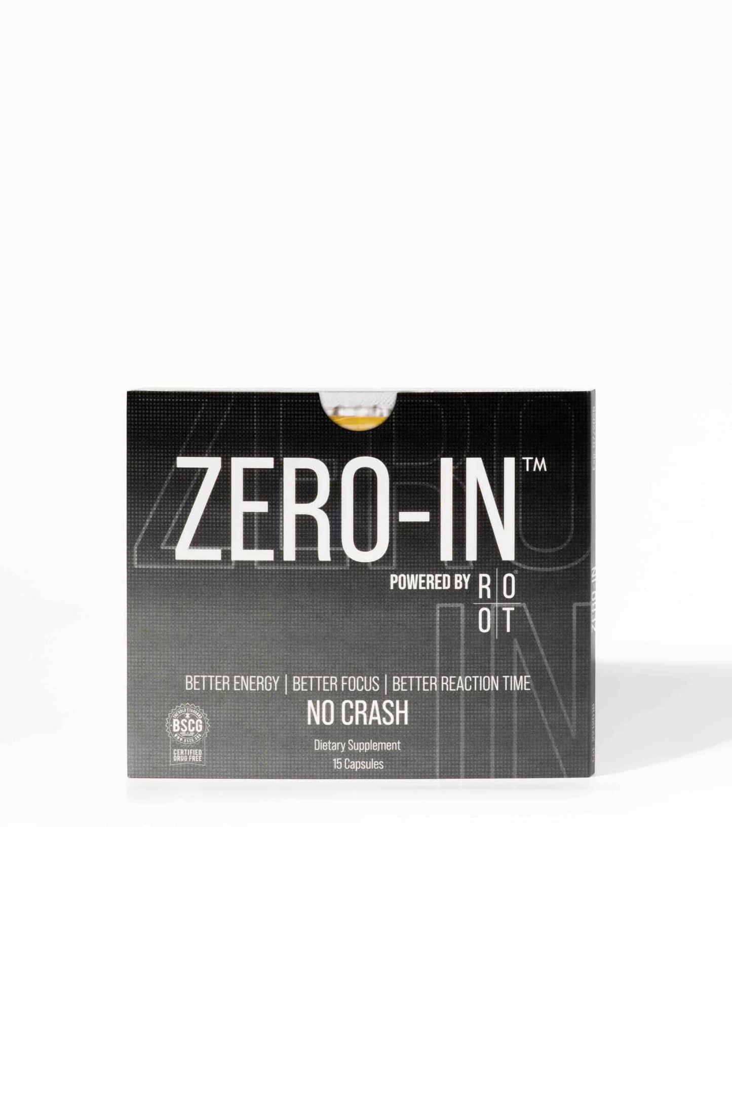 Zero-In dietary supplement packaging on a white background