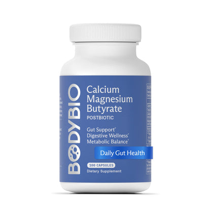 BodyBio Butyrate - Postbiotic for Gut Health, Digestive Support, Bloat, Gas & Constipation Relief, Leaky Gut Repair - Calcium, Magnesium