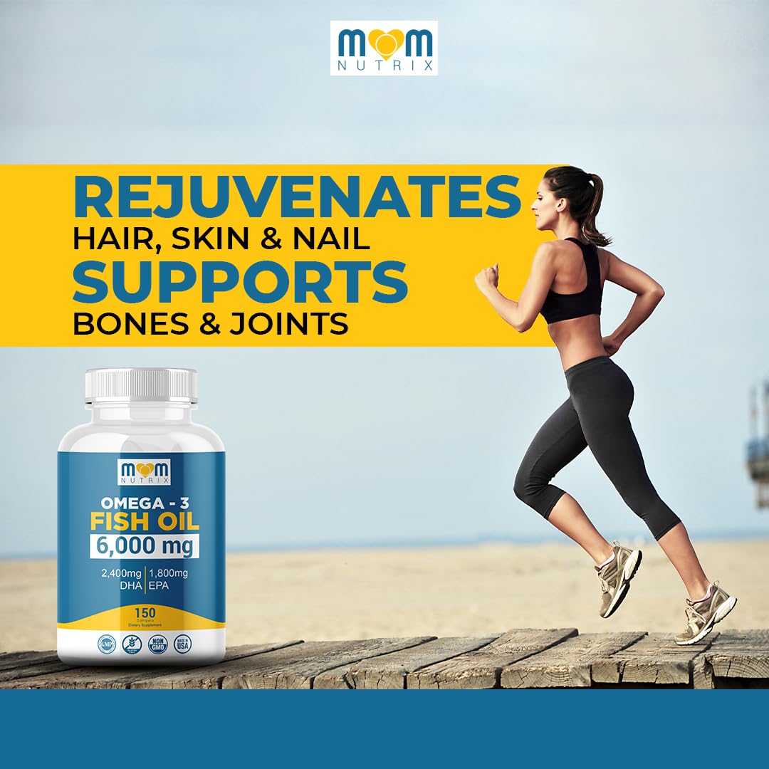 Omega 3 Fish Oil with Maximum EPA DHA - Supports Brain, Liver, Heart & Immunity - Made in The USA - 150 Softgels MOM NUTRIX buy supplements Au