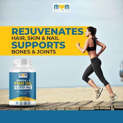 Omega 3 Fish Oil with Maximum EPA DHA - Supports Brain, Liver, Heart & Immunity - Made in The USA - 150 Softgels MOM NUTRIX buy supplements Au