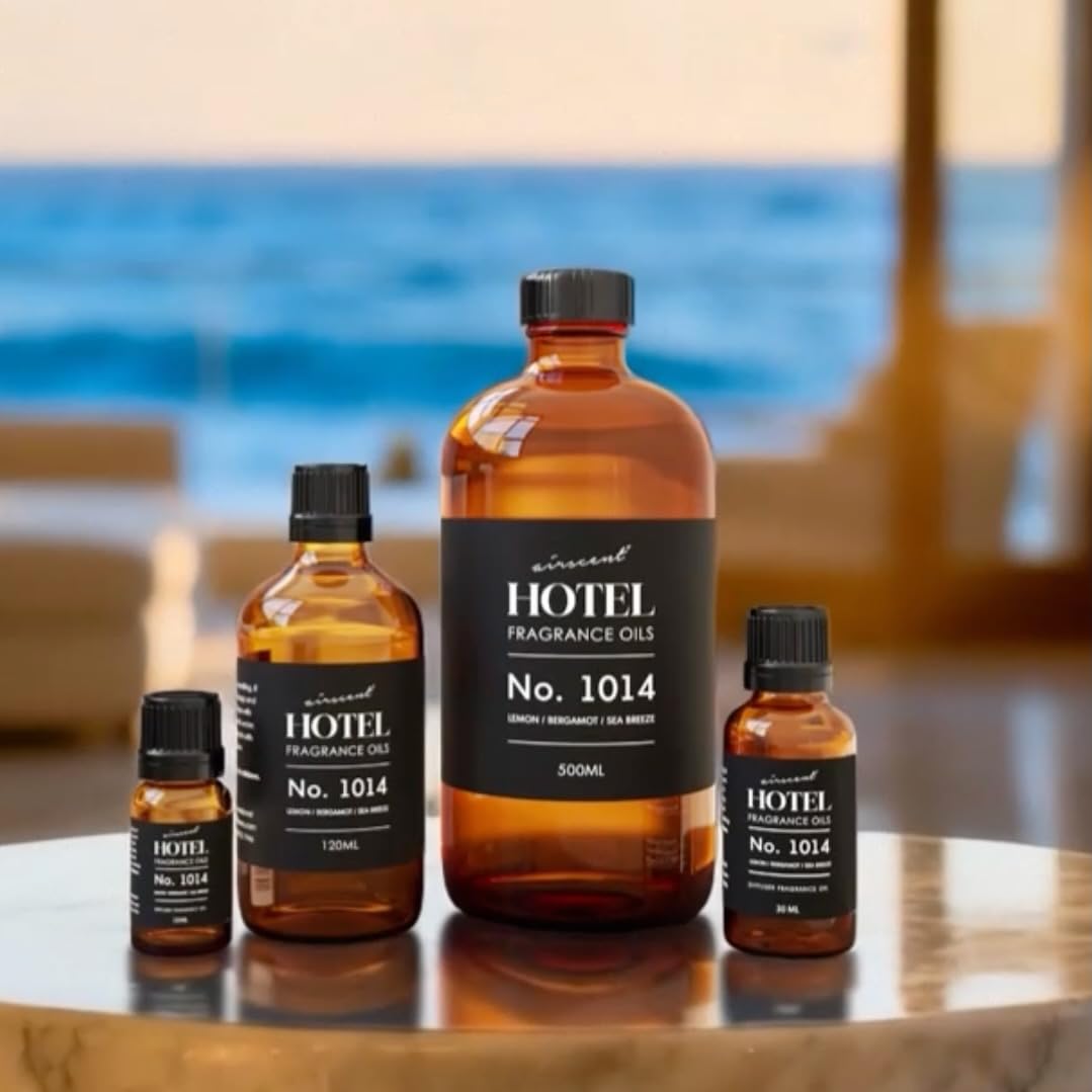 AirScent Hotel Diffuser Oil No. 1014 - The Iconic 5-Star Hotel Coastal Blend - Lemon Bergamot Sea Breeze - Fragrance Oil for Ultrasonic and Waterless Diffusers and Crafting - 500 mL Air-Scent buy supplements Au