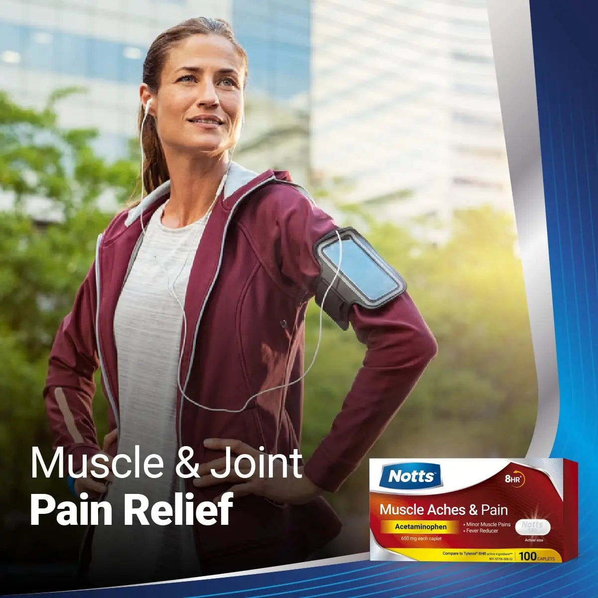 NOTTS Muscle Aches & Pain Acetaminophen 650 mg, 100 Count NOTTSBuy Supplements Australia