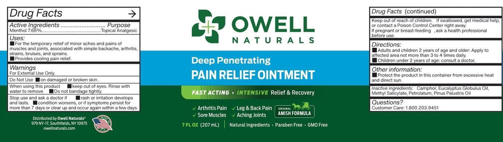 OWELL NATURALS Arthritis Pain Relief Ointment with Arnica & MSM – Deep Penetrating Joint & Muscle Therapy for Knee, Back, Sore Muscles, Legs, 3.5 oz (2 Pack) Owell NaturalsBuy Supplements Australia