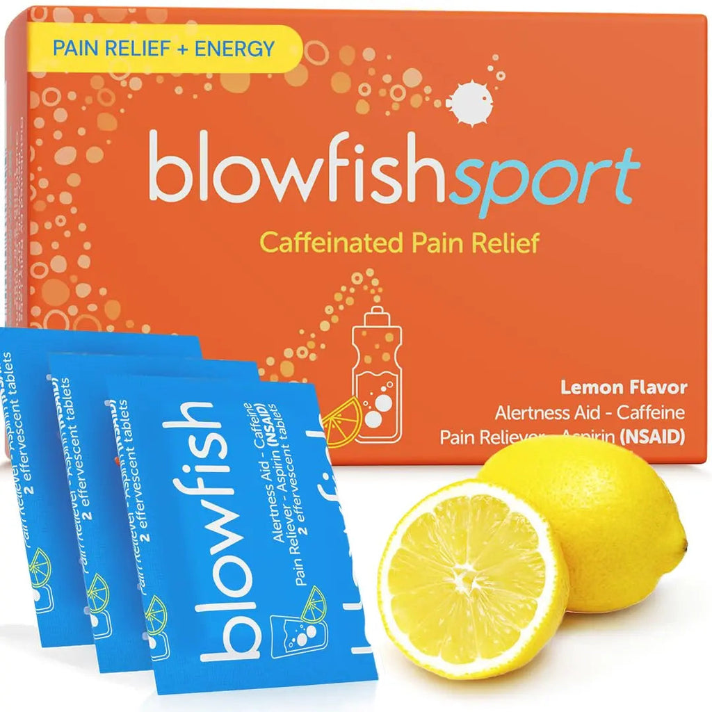 Blowfish Sport | Pain Relief for Athletes | Eases Sore Muscles | Boosts Energy | Effervescent Formula Works Fast | Perfect for Morning Workouts BlowfishBuy Supplements Australia