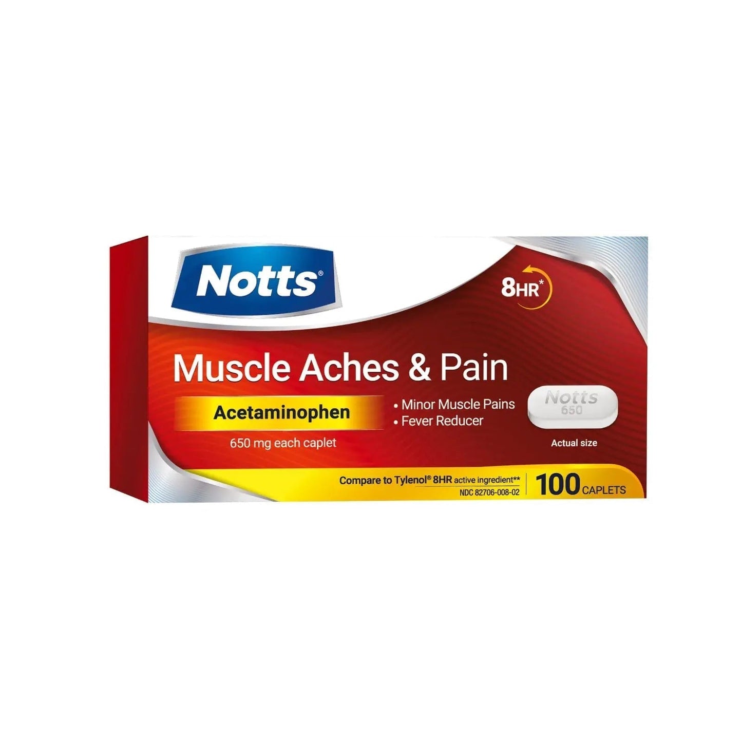NOTTS Muscle Aches & Pain Acetaminophen 650 mg, 100 Count NOTTSBuy Supplements Australia