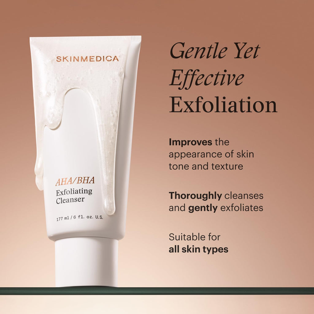 SkinMedica AHA/BHA Exfoliating Face Wash (NEW PACKAGING),Gentle Facial Exfoliating Scrub with Jojoba Oil for Smoother, Radiant Skin - Helps Improve the Appearance of Skin Tone & Texture (6 Fl Oz) SkinMedicaBuy Supplements Australia