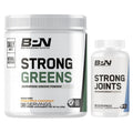Two supplement containers labeled 'Strong Greens' and 'Strong Joints' by BPN on a white background.