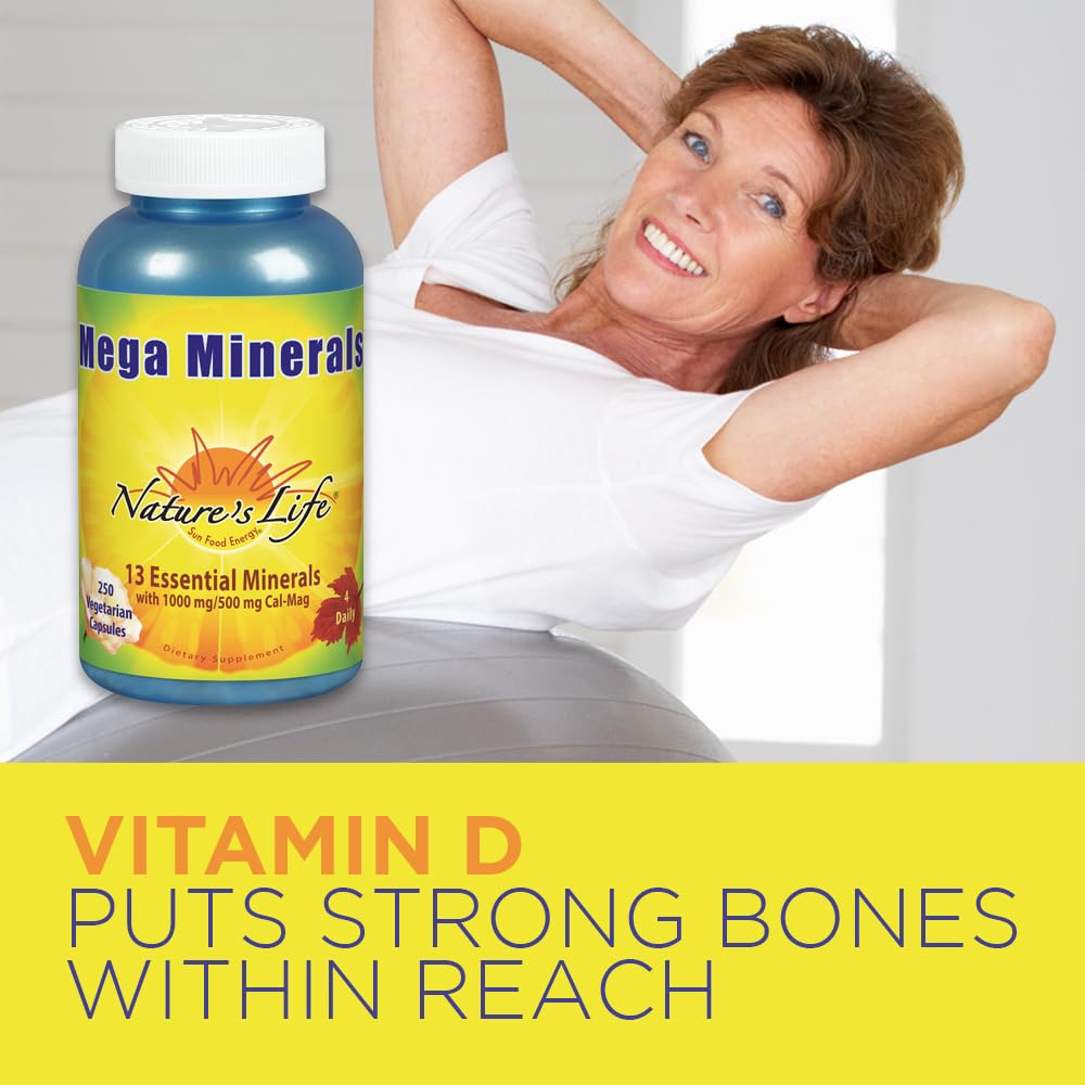 Nature's Life Mega Minerals Complex | Complete Multi Mineral + Vitamin D Supplement | 250 Vegetarian Capsules Nature's LifeBuy Supplements Australia