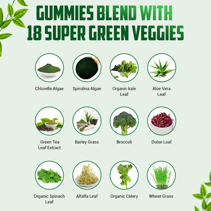 IMPACT Fiber Gummies for Adults, Women & Kids – Supergreens Veggies Daily High Fiber Gummies, for Gut Health & Immunity, Vegetarian Gummy Fiber Supplement,