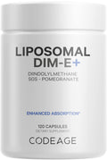 Codeage Liposomal DIM Supplement - 4 Months Supply of DIM Vitamins and SGS, Pomegranate, Broccoli, Vitamin E Isomers Tocopherols Alpha Beta Gamma Delta - Liposomal Formula - Gluten-Free - 120 Capsules CodeageBuy Supplements Australia