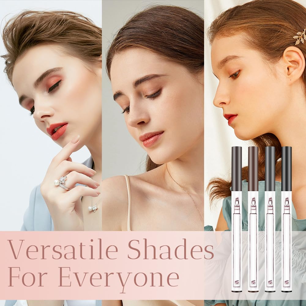 2PCS New Waterproof Brow Pencil with Micro-Fork Tip, 3D Magic Eyebrow Pencil 4-Head Split Waterproof Long-lasting,Fine Stroke Eyebrow Pen Makeup Eyebrow Pencils Stay on All Day (Brown) GenericBuy Supplements Australia
