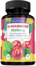 NUVIMI D Mannose 120 Capsules - 1000 mg per Dose - Dietary Supplement Helps Promote Urinary Tract Health - Natural Vegan UTI Defense NUVIMIBuy Supplements Australia
