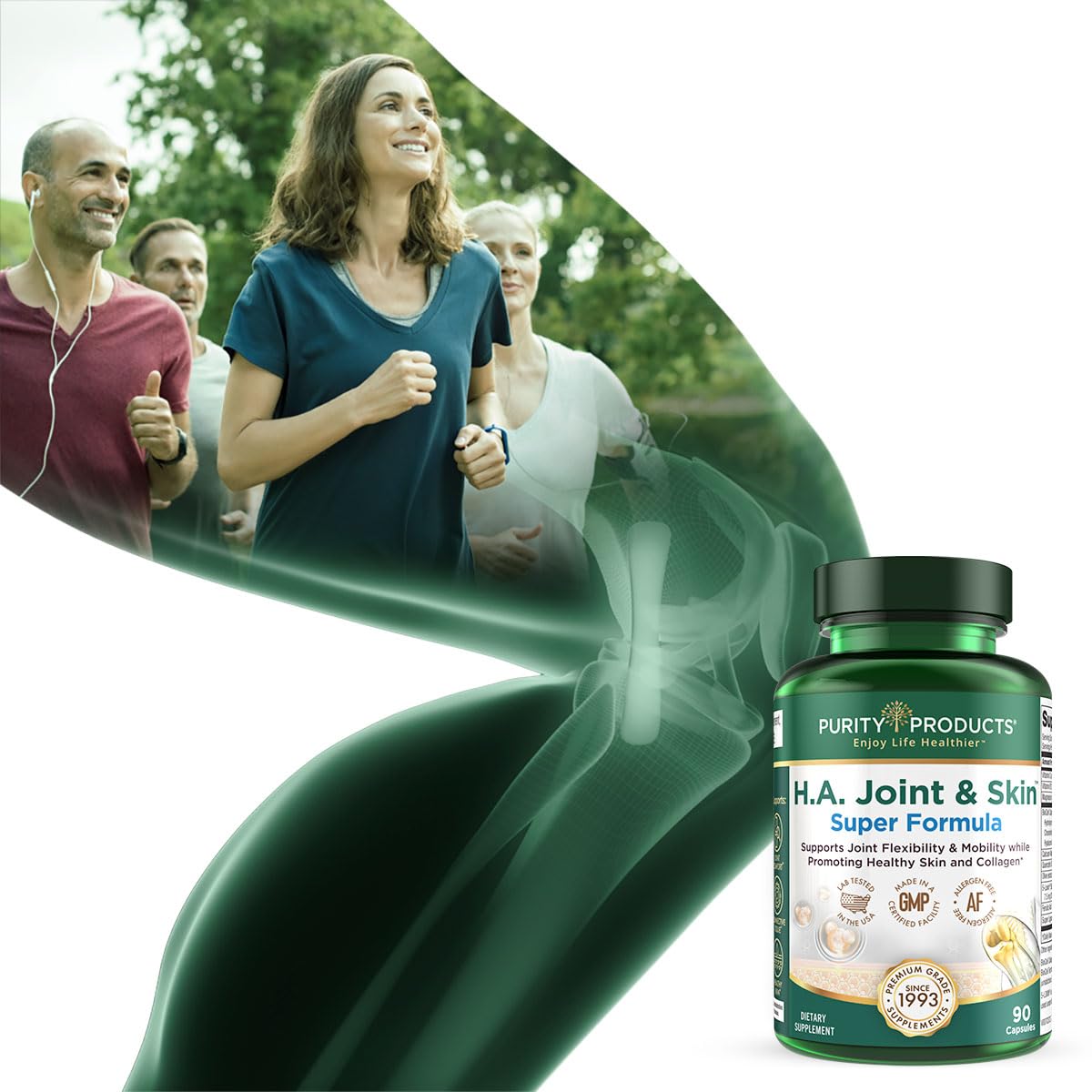 Purity Products H.A. Joint and Skin Super Formula Biocell Collagen w/Hyaluronic Acid Supports Healthy Joint Flexibility, Healthy Synovial Fluid, and Lubrication - 5-Loxin - 90 Capsules (1) Purity ProductsBuy Supplements Australia