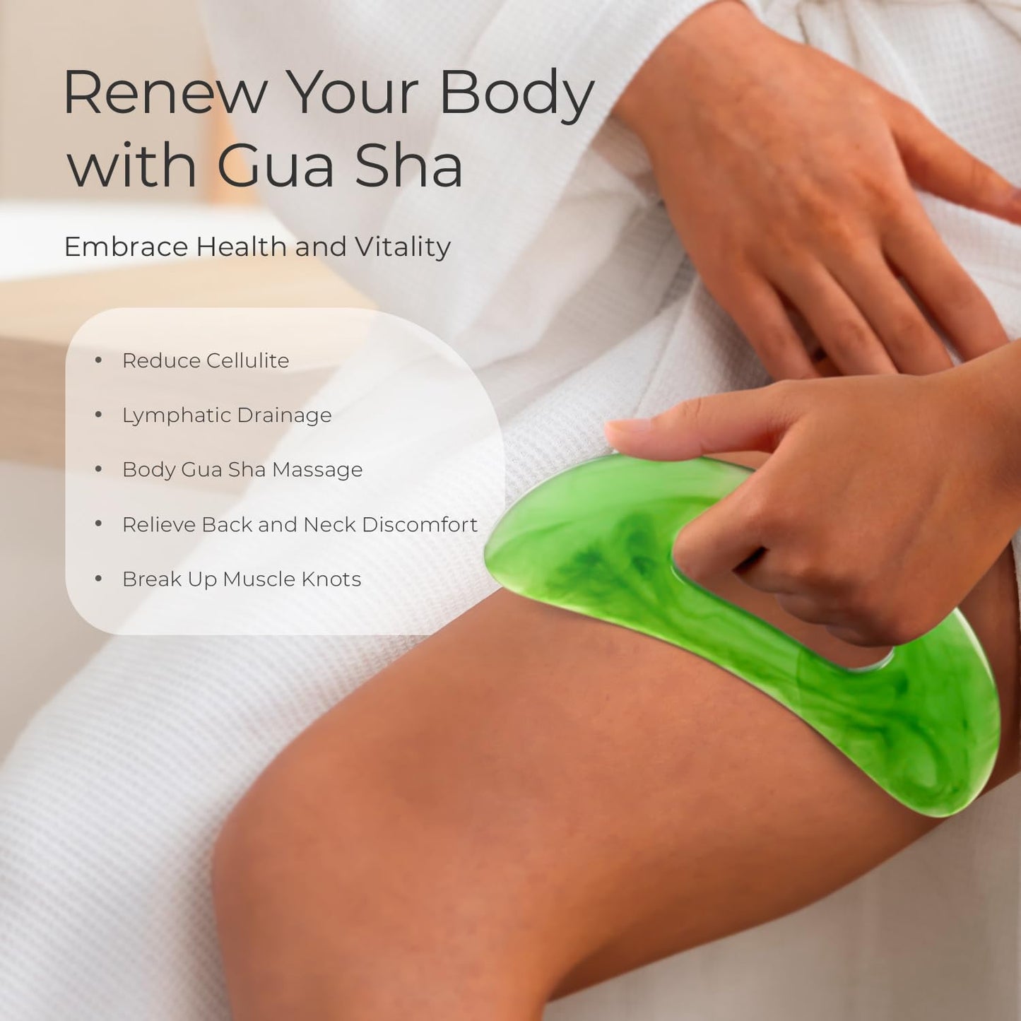 Scienlodic Body Gua Sha Massage Tool with Handle, Larger Guasha Tool for Back Neck Face Leg Massage, Lymphatic Drainage, Cellulite Remove Scienlodic buy supplements Au