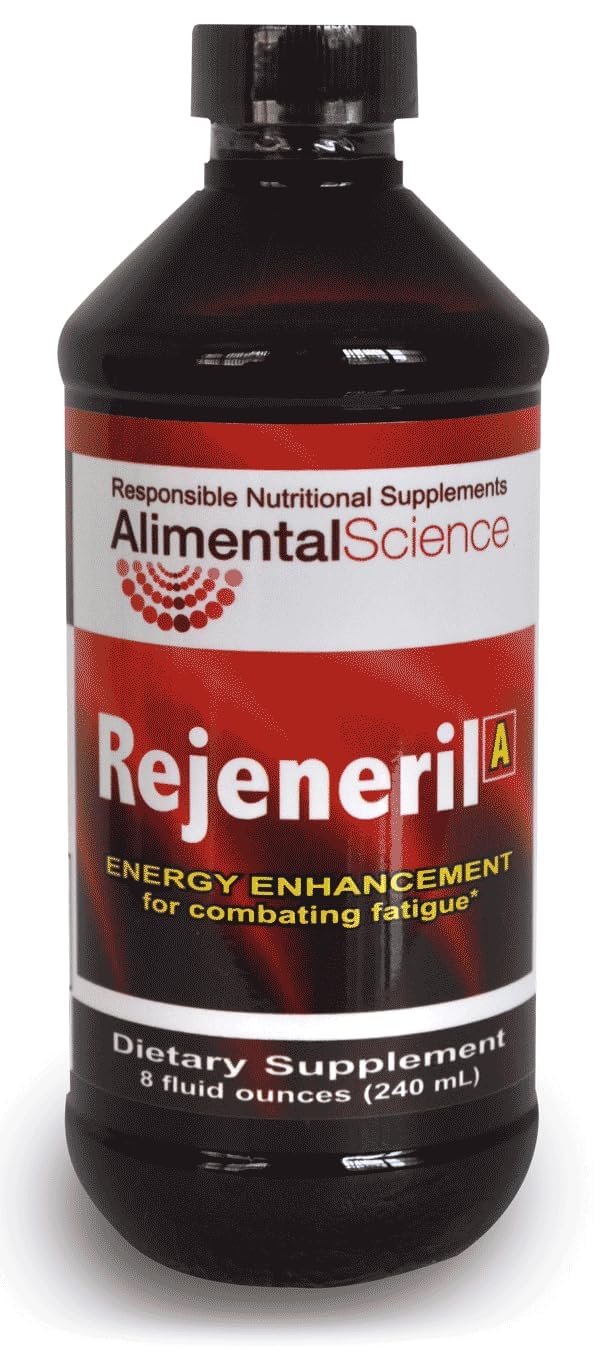 Bottle of Alimental Science Rejeneril A dietary supplement on a white background