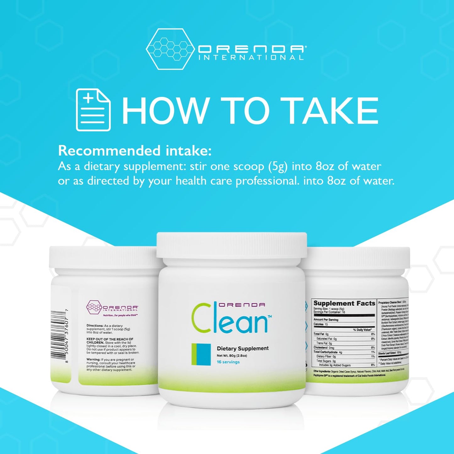 Orenda Clean - Peptizyme-SP EN, Aronia Berry, Aloe Vera and More for Digestive Support - Nutrient-Rich Supplement for Wellness - 80g, 16 Servings Orenda International buy supplements Au