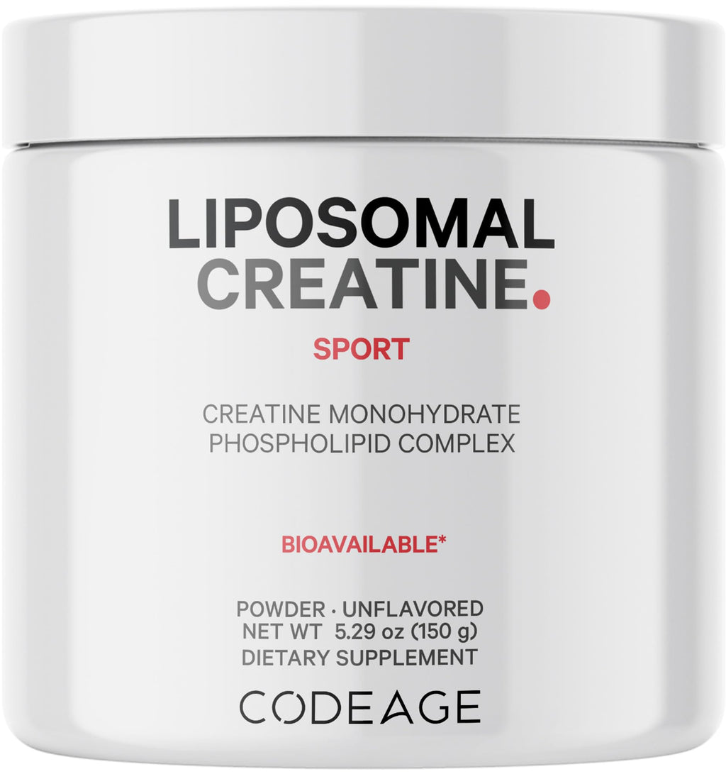Codeage Liposomal Creatine Powder Supplement, Pure Creatine Monohydrate 5000mg, Pre Workout & Post Workouts - Unflavored Creatine, Micronized Creatine Powder - Creatinine for Sports - 30 Servings CodeageBuy Supplements Australia