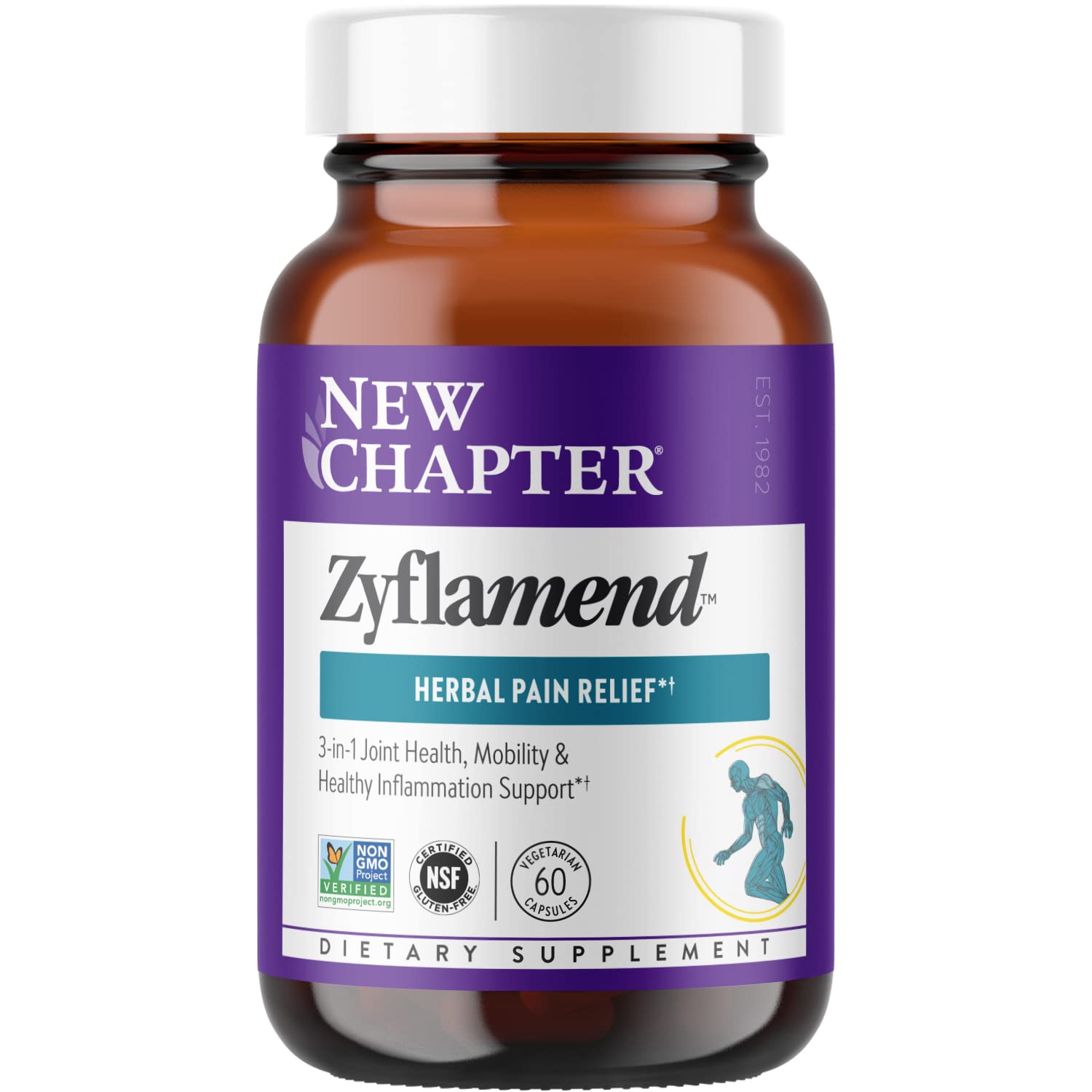 New Chapter Zyflamend™ Joint Supplement & Herbal Pain Relief – 10-in-1 Superfood Blend with Turmeric, Ginger & Green Tea - for Healthy Inflammation Response, Mobility & Flexibility, 60 Capsules New ChapterBuy Supplements Australia