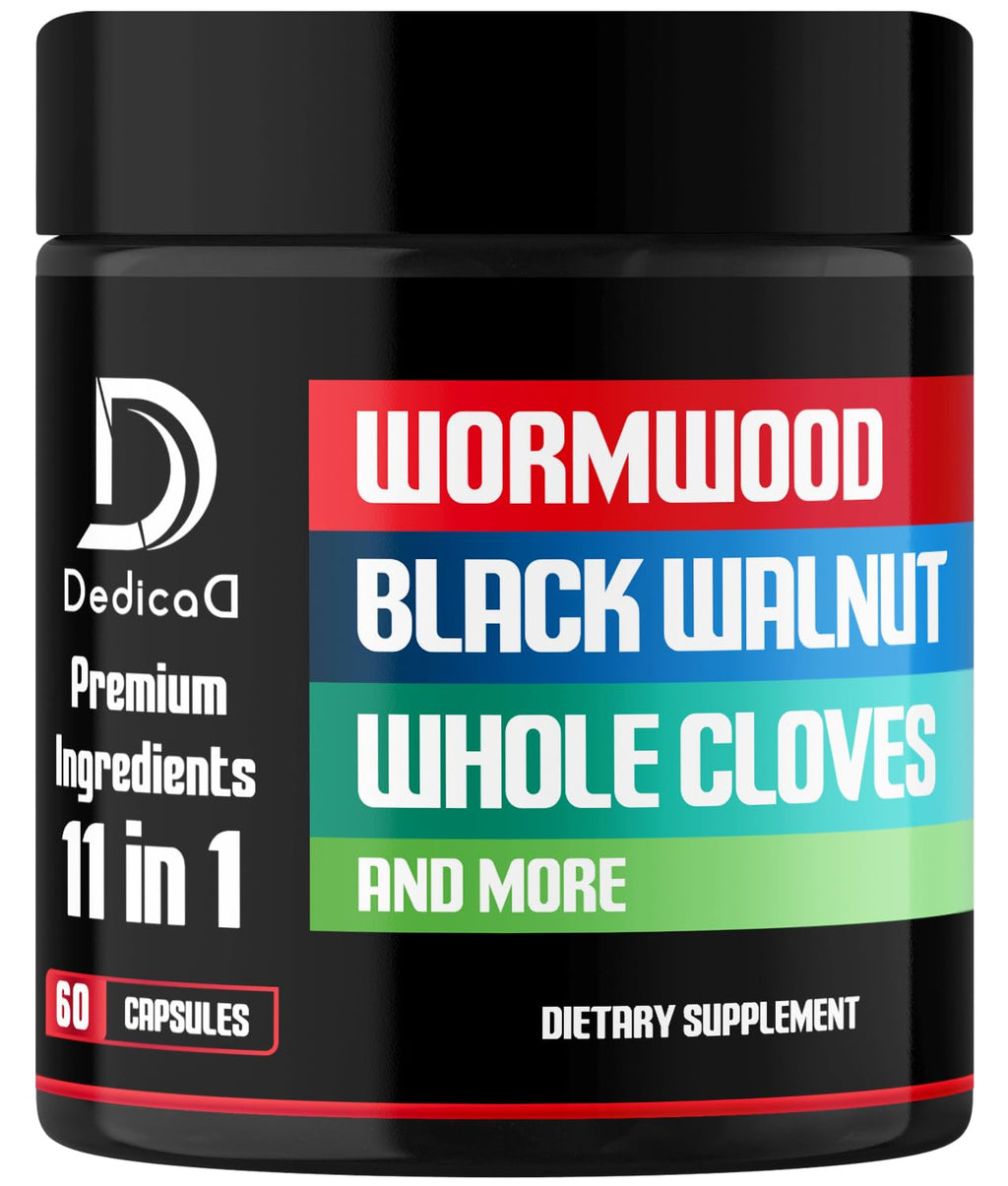 Dietary supplement container with ingredients listed on a black background
