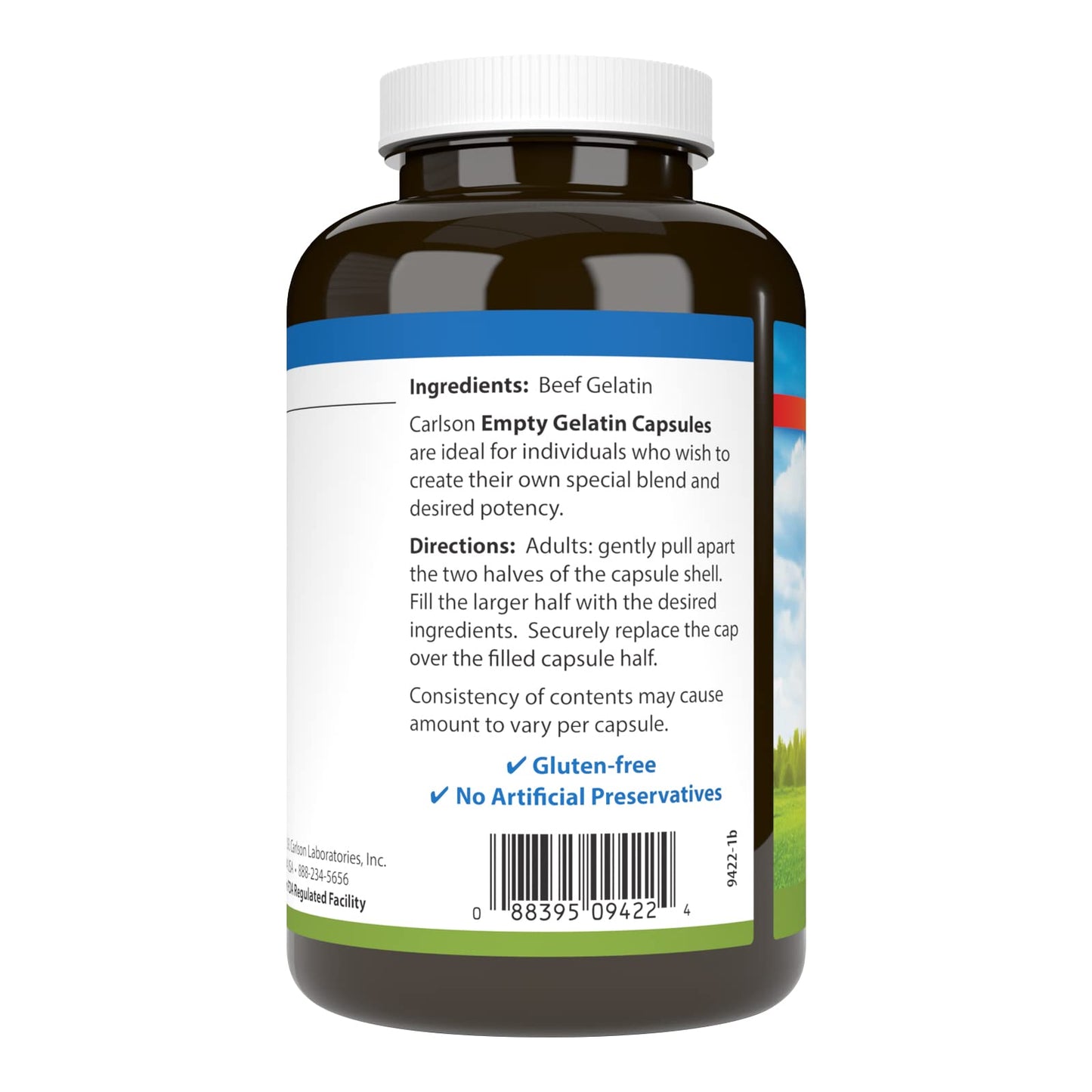 Carlson - Empty Gelatin #00 Capsules, Easy to Separate & Fill, 150 capsules Carlson buy supplements Au