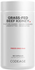 Codeage Grass Fed Beef Kidney Supplement - Freeze Dried, Non-Defatted, Desiccated Glandulars Nutrition Bovine Pills – Pasture Raised Beef Vitamins - Non-GMO -180 Capsules CodeageBuy Supplements Australia