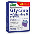 Evalar Glycine with Vitamins B dietary supplement box on a white background
