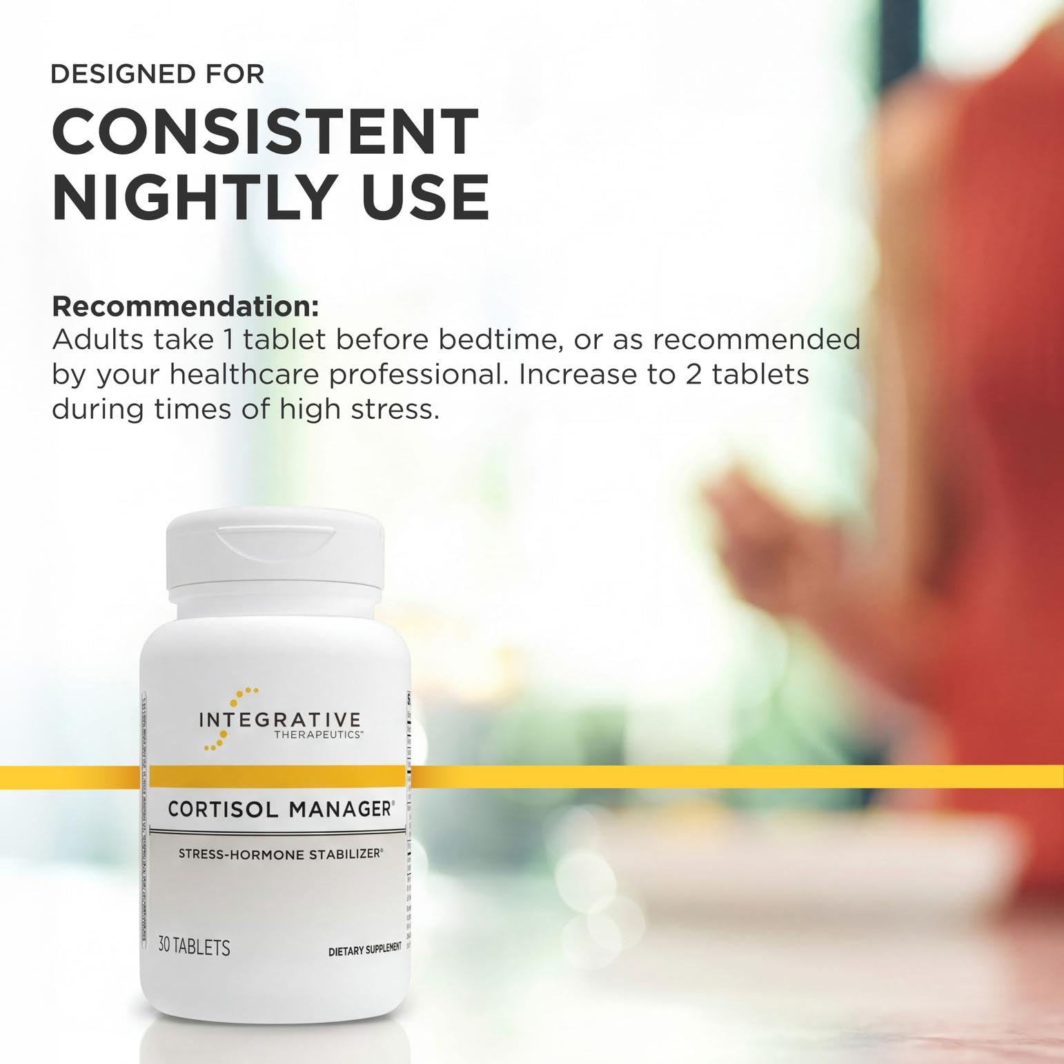 Integrative Therapeutics Cortisol Manager - Balance Cortisol & Support Relaxation for Restful Sleep* - Includes Ashwagandha & L-Theanine for Confidence with Less Stress* - 30 Tablets (15 Servings) Integrative Therapeutics buy supplements Au
