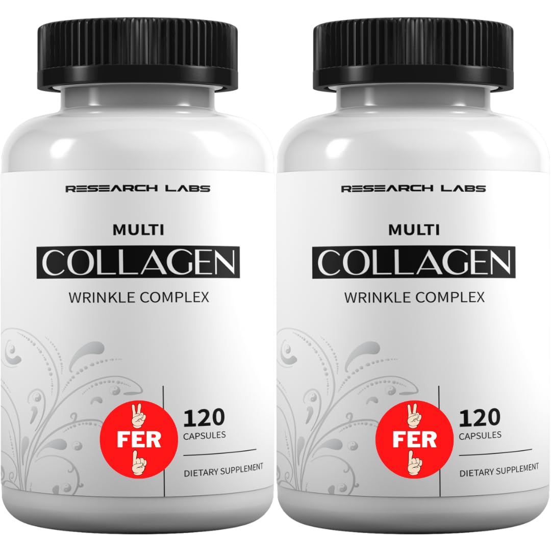 Research Labs 2 for 1 Promo 240 Collagen Pills - 6000 mg Per Day. Grass Fed Anti-Aging Support for Skin, Joints, Tendons, Bones, Hair and Nails.