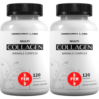 Research Labs 2 for 1 Promo 240 Collagen Pills - 6000 mg Per Day. Grass Fed Anti-Aging Support for Skin, Joints, Tendons, Bones, Hair and Nails.