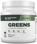 Transparent Labs Prebiotic Greens - Superfood Powder & Antioxidants Supplement with Organic Spirulina, Chloerra, Acacia, & Green Banana Powder - 30 Servings, Unflavored