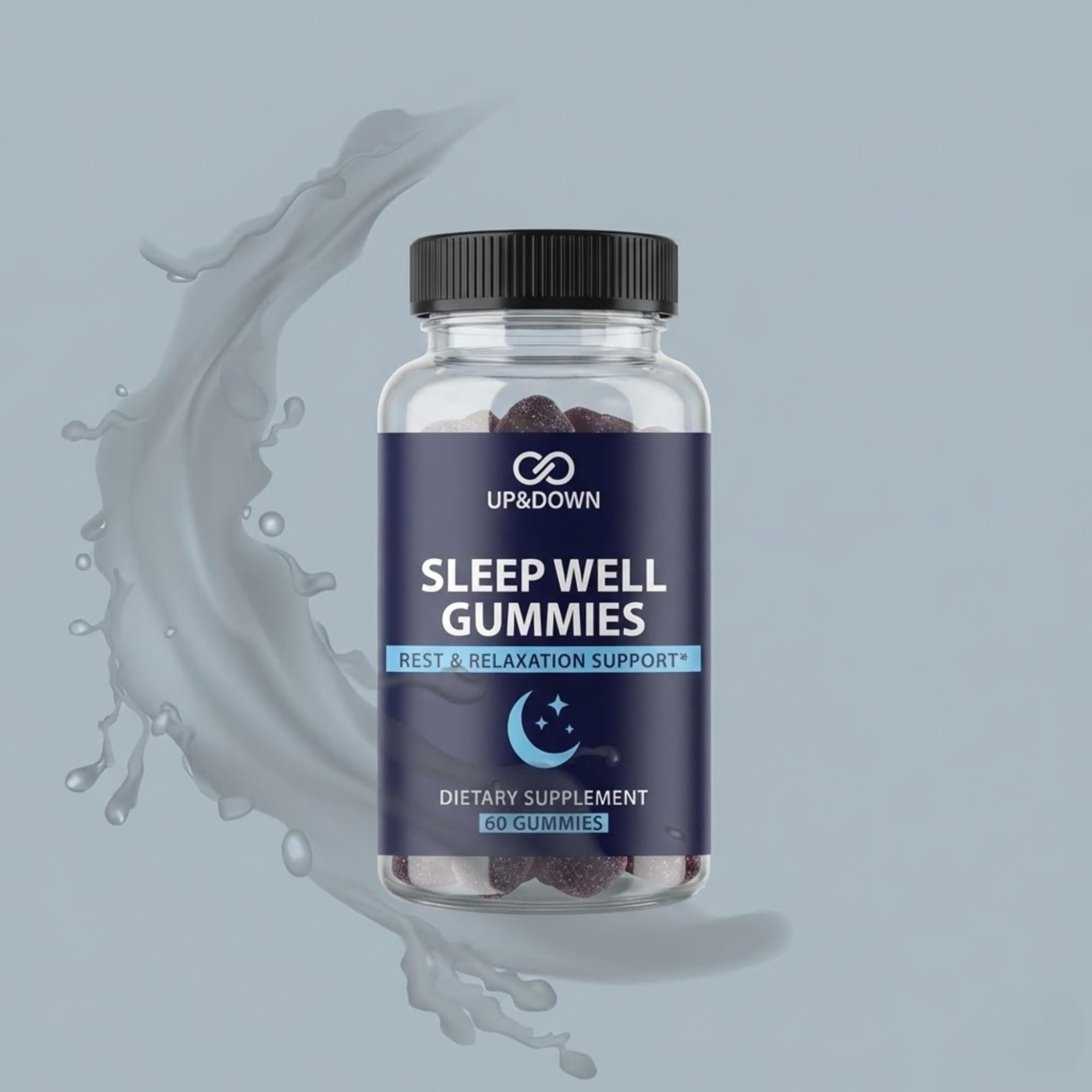 Up&Down Supplements Sleep Well Gummies | Deeper Sleep, Relaxation, Rest & Recovery Support | Melatonin, Vitamin B6 & Passionflower | Made in USA | Vegan, Non-GMO, Gluten Free | 60 Sleep Gummies Up&Down SupplementsBuy Supplements Australia