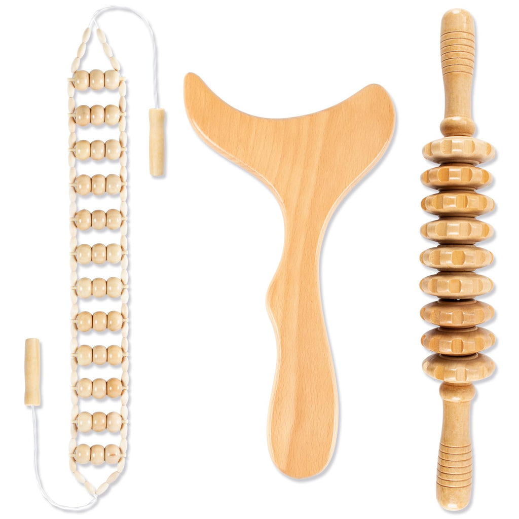 KintKita 3 in 1 Wood Therapy Massage Tool,Wooden Lymphatic Drainage Massager Maderoterapia Kit Professional Body Cellulite Massager for Body Sculpting,Contouring,Relief Muscle,Anti-Cellulite KintKita buy supplements Au