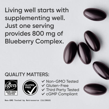 Sports Research Blueberry Capsules - Made from Organic Blueberries with Organic Extra Virgin Olive Oil - Non-GMO & Gluten Free - 60 Liquid Softgels Sports Research buy supplements Au
