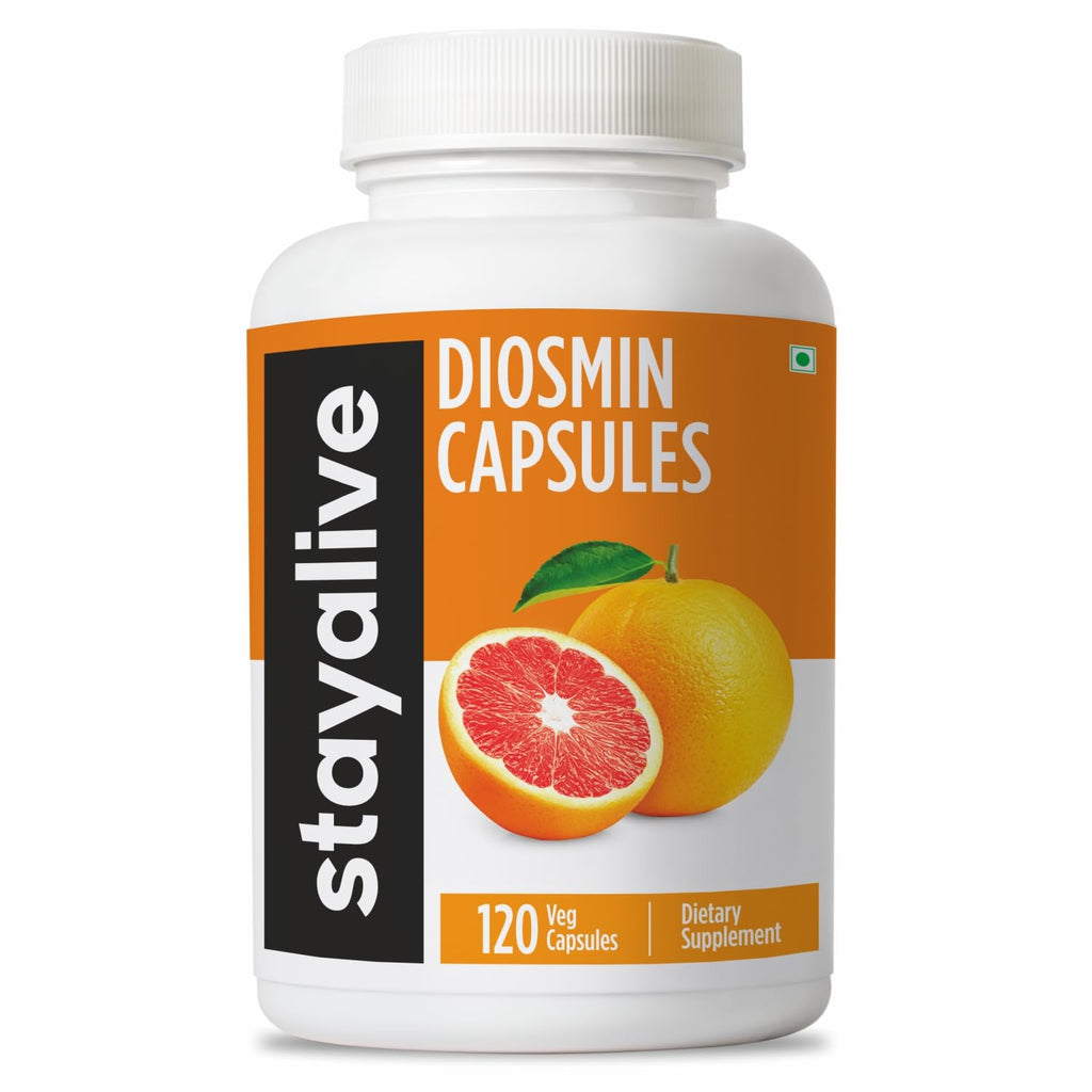 STAY ALIVE Pure Diosmin Complex 1000mg Formula, 120 Capsules, Citrus Bioflavonoids Rich Fruit Extract, 2 Month Supply, 100% Vegetarian, Non-GMO & Gluten Free Diosmin Supplement STAY ALIVE buy supplements Au