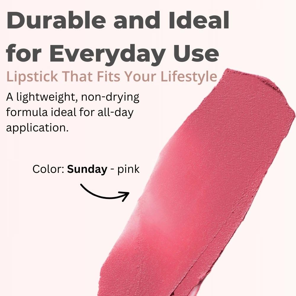 Merit Signature Lip Lightweight Matte Lipstick - 0.10 oz / 3 g (Sunday (pink), standard) MeritBuy Supplements Australia