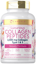Carlyle Collagen Peptides with Vitamin C | 6000mg | 120 Caplets | Grass Fed Type II & III | Beauty Formula | Non-GMO, Gluten Free Supplement Carlyle buy supplements Au