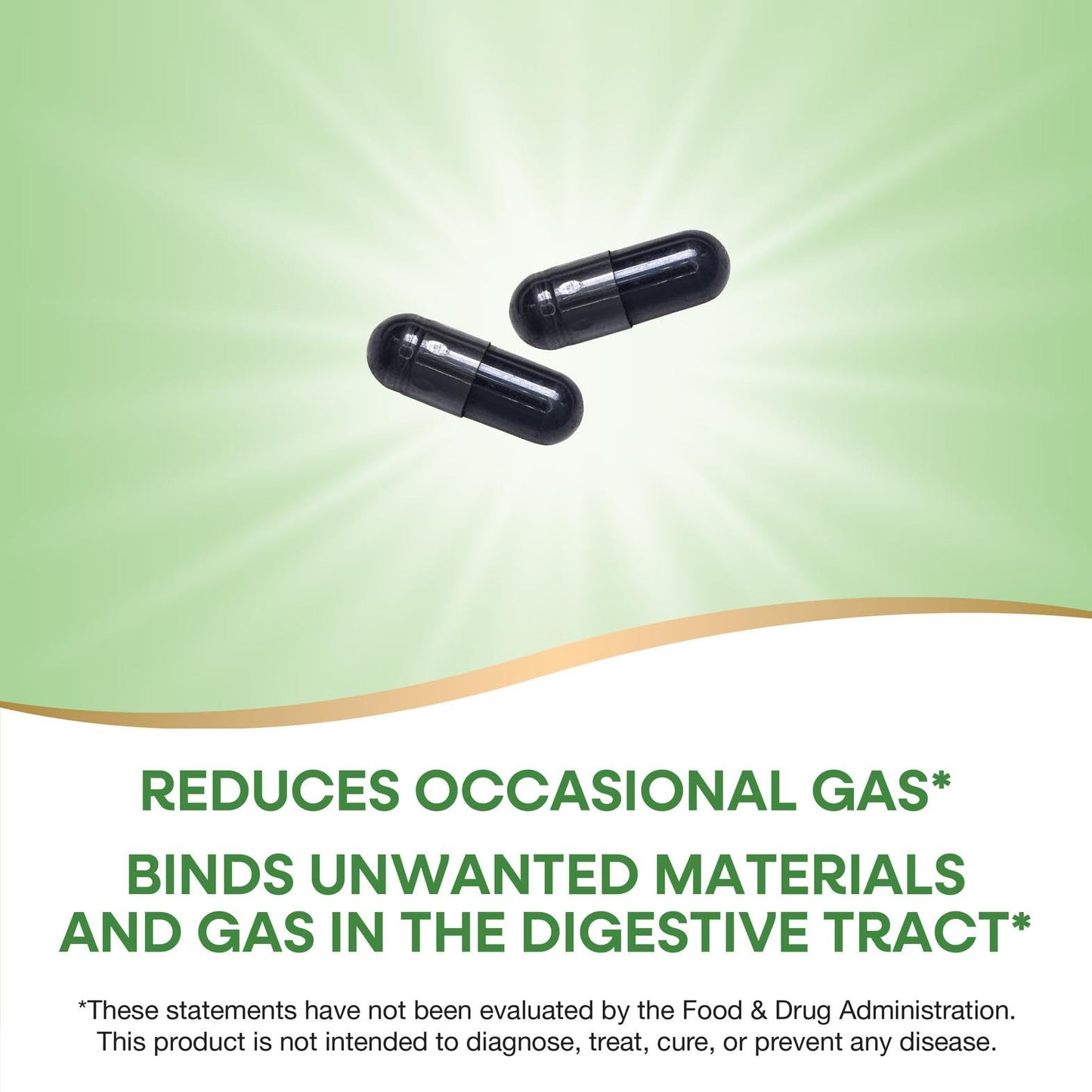 Nature's Way Activated Charcoal, Binds Unwanted Materials and Gas in the Digestive Tract*, 560 mg per 2-Capsule Serving,