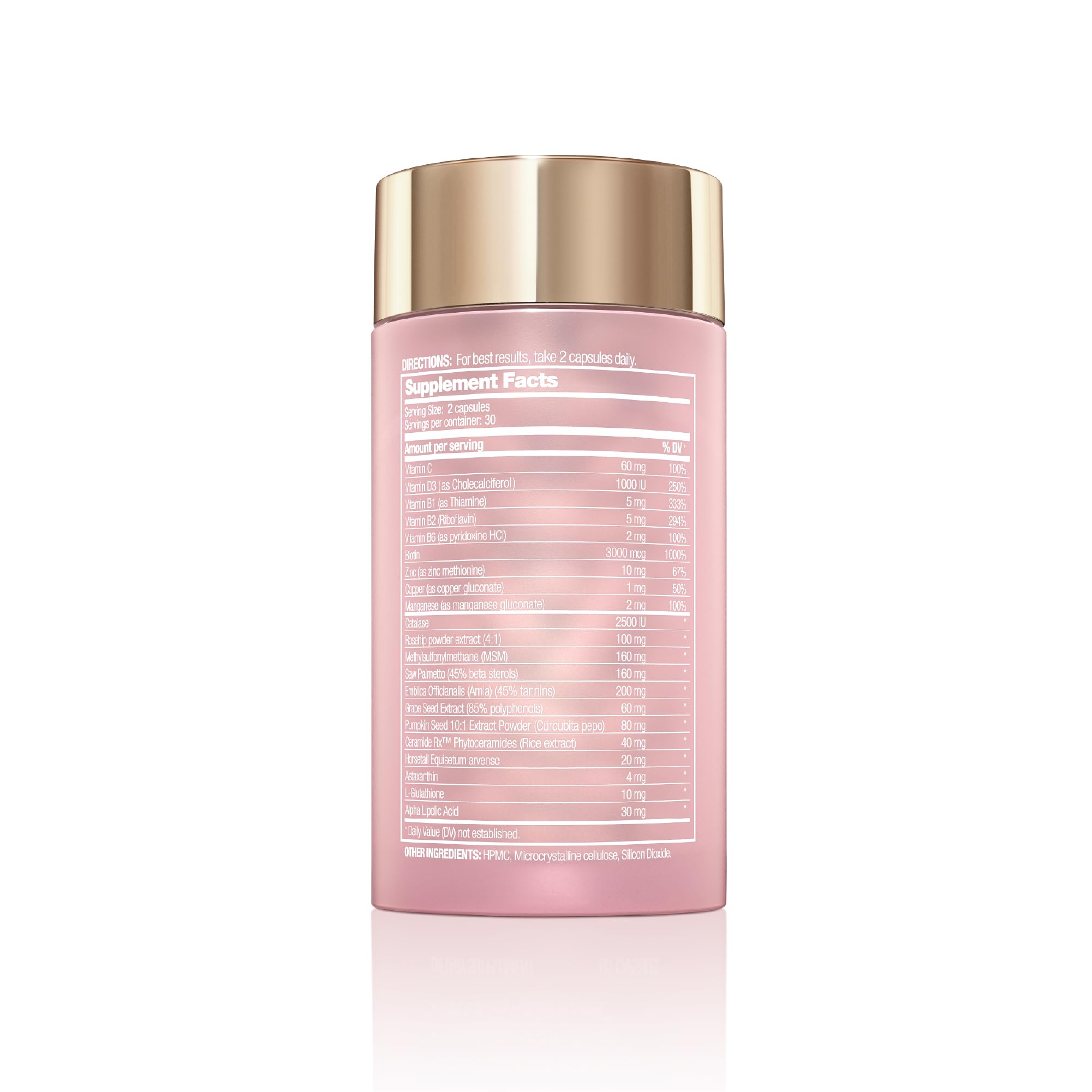 Halo Beauty Hair Skin & Nails Supplement | Thicker Hair Growth, Radiant Skin & Strong Nails Support with Biotin, Saw Palmetto & Phytoceramides | Vegan Capsules | Made in USA | 1-Month Supply Halo BeautyBuy Supplements Australia