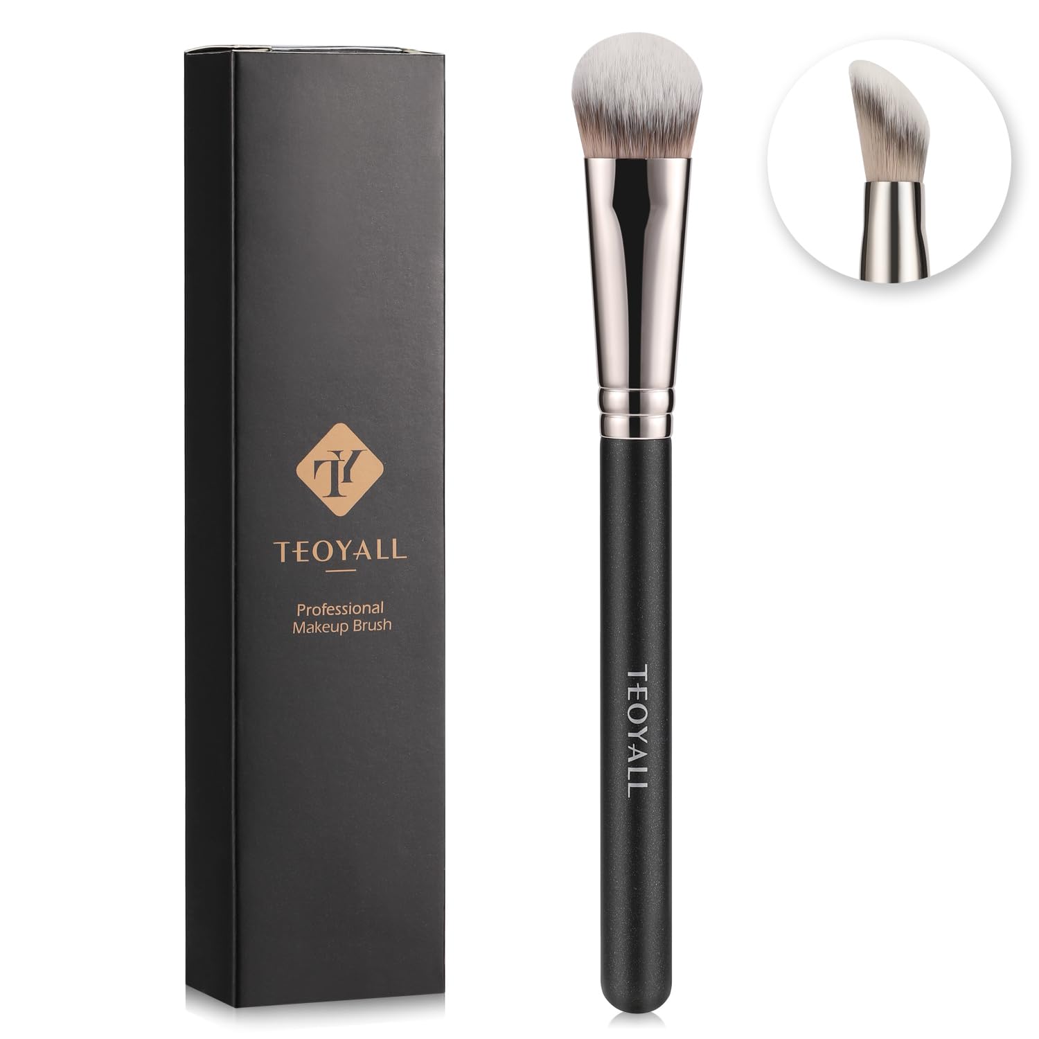 TEOYALL Angled Concealer Brush, Synthetic Contour Brush for Blending Setting Buffing with Liquid, Cream and Powder Cosmetic (Angled Brush) TEOYALLBuy Supplements Australia