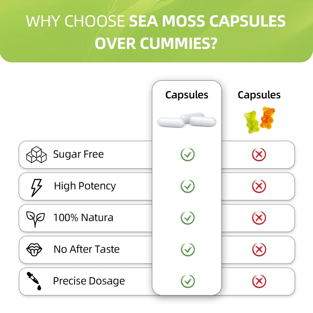 HEALOADING Sea Moss Capsules：Wildcrafted Organic Irish Seamoss & Bladderwack - Rich in Minerals, Supports Thyroid Health, Digestion, Skin & Immune System - Vegan, Non-GMO HEALOADINGBuy Supplements Australia