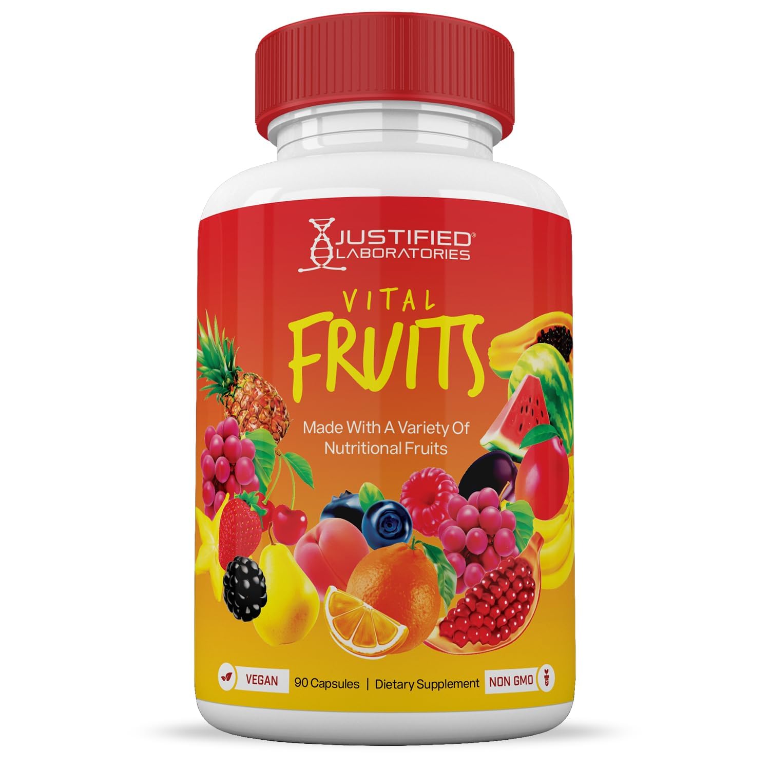 (10 Pack) Vital Fruits and Veggies Supplement Whole Food Red & Green Superfoods Non GMO Vegan Friendly 900 Veggie Capsules 10 Bottles Justified Laboratories buy supplements Au