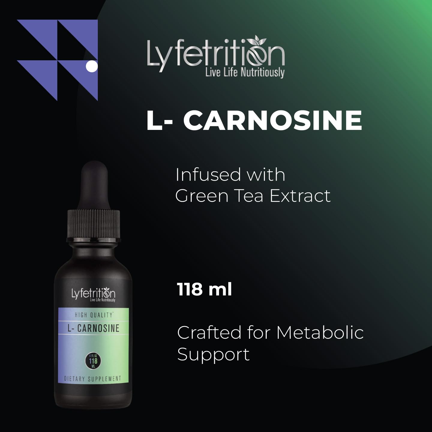 Lyfetrition L-Carnosine Liquid Supplement 118 ml, 4 FL Oz Liquid, 220 Servings, Made in USA, Quick Absorption, Potent Ingredients, Non-GMO Lyfetrition buy supplements Au